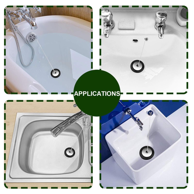 Bath Plug,3 PCS Universal Sink Plug Drain Stopper for Bathroom