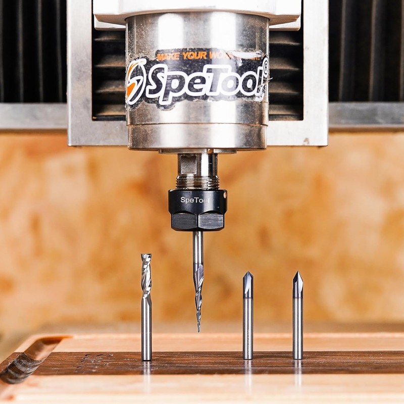 SpeTool Carving Set Router Bits for Wood Engraving V Groove