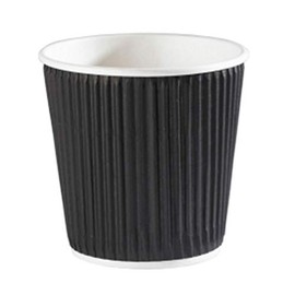 Kraft Black Ripple Disposable Coffee Cups 4oz / 120ml - Set of 40 - Disposable Paper Coffee Cups