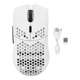 Yctze Wireless Gaming Mouse, 2.4G Hollow Computer Mouse, Gaming Mouse with RGB Backlight, 7 programmable RGB backlight modes(white)