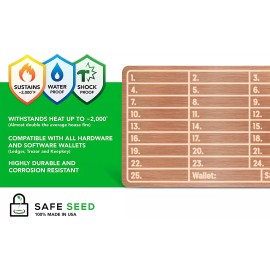 Unbranded Safe Seed Copper Metal Wallet Stamp Plate For Crypto Seed Phrase Cold Storage