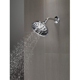 Delta Faucet 52669-BL 5-Setting H2OKinetic Trad Raincan Shower Head, Matte Black