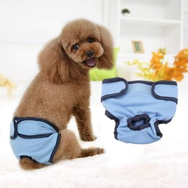 Dog Underwear Flexible Physiological Pants Puppy Female Pet Sanitary Diaper for Small Medium Large Dogs(S- Blue)