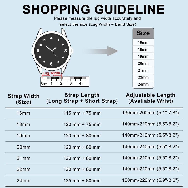 Anbeer Correa de reloj de silicona de 22 mm de