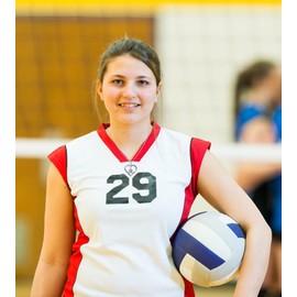 QUEENMOMENT Volleyball Necklace for Teen Girls, Volleyball Birthstone Necklace Sport Birthday Gifts Jewelry for Team Little Kids Girl Women Daughter Granddaughter Niece March