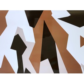 Camo Camouflage Vinyl Film Wrap Decal Air Bubble Free Black Brown White + Free Tool Kit (96" x 60" / 8FT x 5FT)