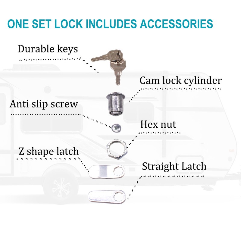X-Haibei 6 Pack Cabinet Locks with Keys, 7/8" RV Storage
