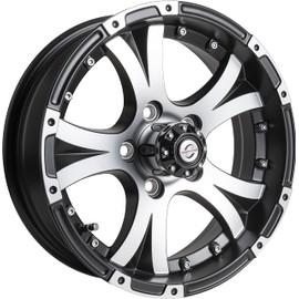 Taskmaster Viking Series 15 x 5 5x4.5-3.19 CB with Matte Black Machined Face & Lip Aluminum Trailer Wheel Rim with Cap