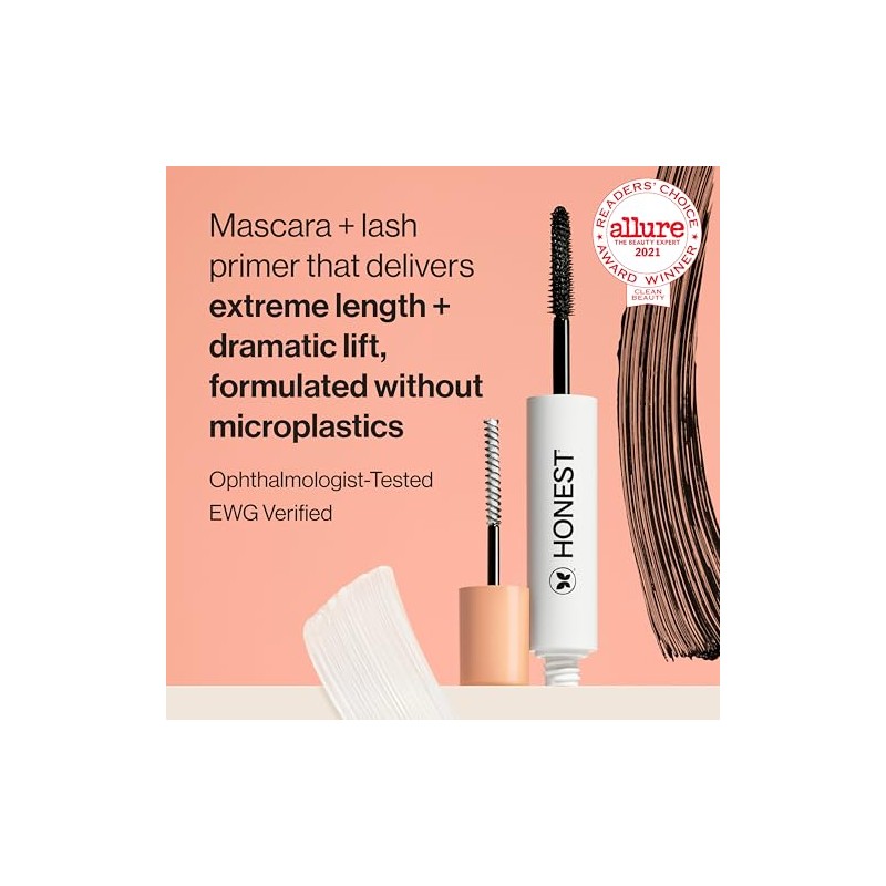 The Honest Company Extreme length mascara y primer, 0.20 Fl