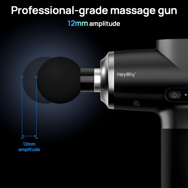 Percussion Massage Gun Deep Tissue, 12mm Portable Muscle Massager