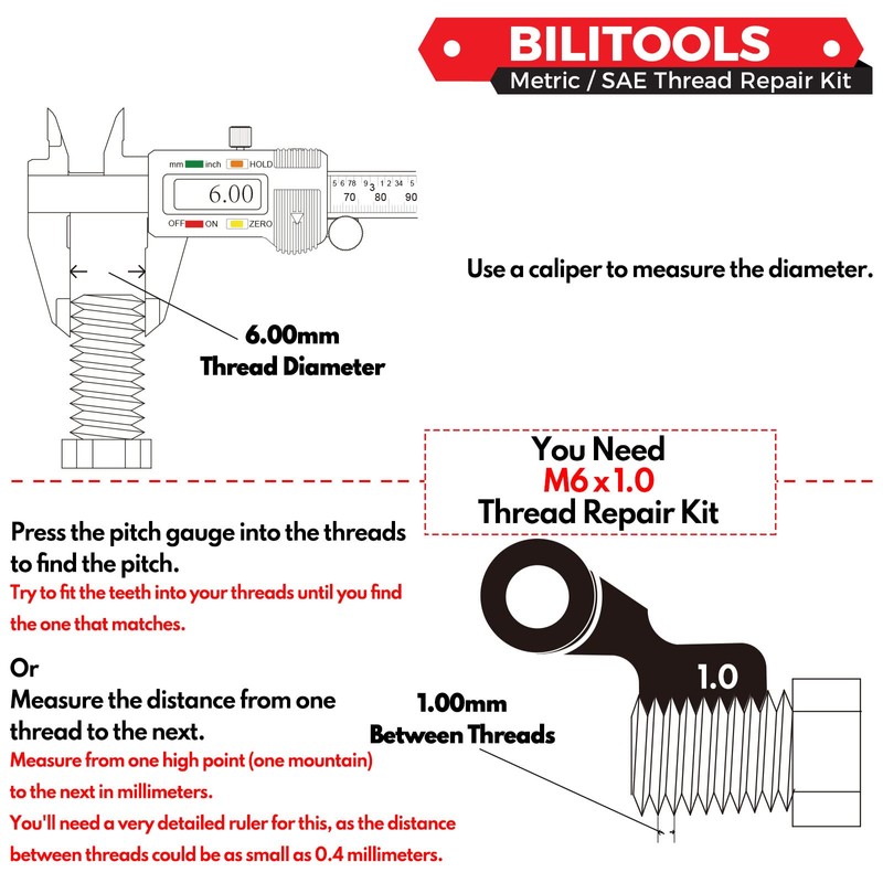 BILITOOLS 3/8-16 inch Thread Repair Kit, HSS Drill Helicoil Repair
