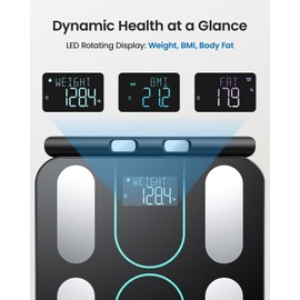 Masmssm Scale for Body Weight Digital Bathroom Scale with 8 Electrodes 28 Body Datas Dual Frequency BIA Measurement Smart Weight Scale Compatible with iOS & Android