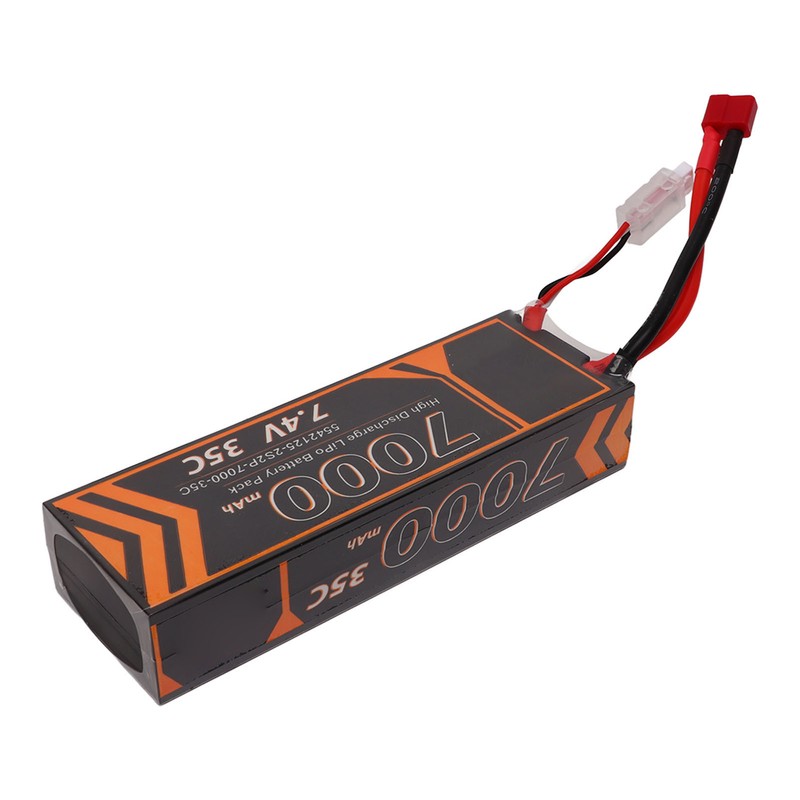 7000mAh Lipo Battery 35C Discharge Rate 7.4V 2S2P T Shape