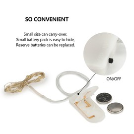 LIIDA Luces de cadena de hadas Led Funciona con pilas para el centro de mesa de la boda Guirnaldas del árbol de Navidad Mason Jar Craft Party Table Decoration