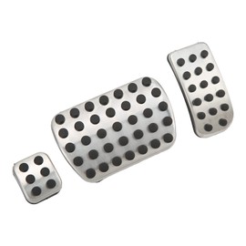 Aramox Car Pedal Cover, Aluminium Alloy Rubber Car Accelerator Brake Footrest Pedal Set Replacement for V Class Vito Metris Viano W447 W639 2016-2019