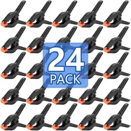 24 Pack 3.5 inch Plastic Spring Clamps, Black Heavy Duty Clips, Backdrop Clips, Plastic Clamps for Crafts, Backdrop Stand, Woodworking, Photography