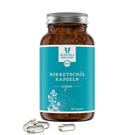 Borretschöl Kapseln BIO 180 vegane Kapseln I Borretschöl nativ und kaltgepresst mühlenfrisch von der Ölmühle Solling