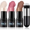 3Pcs Contour Highlighter Blush Sticks, Bronzer Contour Beauty Wand with
