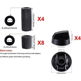 Bessy shop 4 Pcs Universal Gas Hob Knobs 42mm Control Stove Knobs with 12 Adaptors, Replacement Cooker Knobs for Ovens, Air Fryers & Kitchen Cooktops (Multi-Brand Compatible)