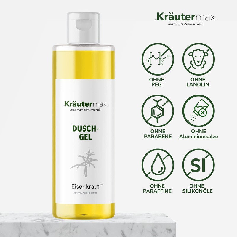 Kräutermax. Verbena Shower Gel Also Shampoo Soap Liquid and Liquid