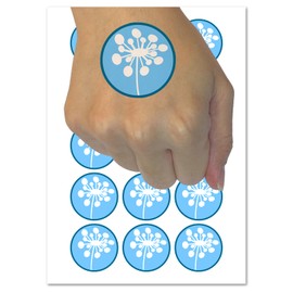 Dandelion Abstract Doodle Temporary Tattoo Water Resistant Fake Body Art Set Collection - 15 2" Tattoos (1 Sheet)