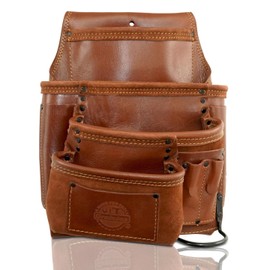 GRAINTEX AS2531 Ambassador Series 10 Pocket Left-Handed Framers Tool Pouch Top Grain Leather for Framers, Constructors, Electricians, Plumbers, Handyman