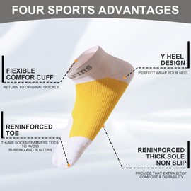 Wildarms Compression Tabi Socks Sports Anti Slip Grip Pads Athletic Socks Running Hiking with Cushion Men Women 3 Pair