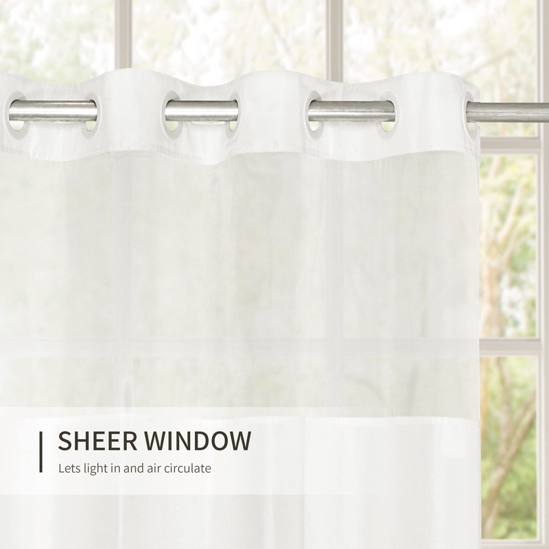 River Dream Shower Curtain with Snap in Liner,No Hooks Needed