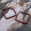 Allereya Boho Large Square Hoop Huggie Earrings Open Square Stud