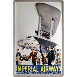 Imperial Airways Great Britain Aircraft 20x30 cm Embossed Tin Sign 1894