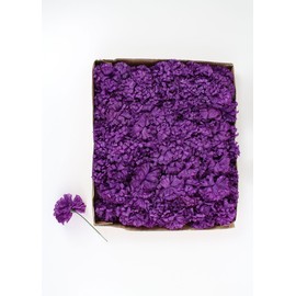 Larksilk Purple Silk Carnation Picks, Artificial Flowers for Weddings, Decorations, DIY Decor, 100 Count Bulk, 3.5" Carnation Heads with 5" Stems