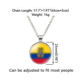 QTAOEIONG Honduras Flag Metal Necklace and Alloy Leather Braided Rope Bracelet Bangle Set for Men Women (Blue Honduras)