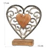 formano Decorative Heart Aluminium Mango Wood Base 17 x 15