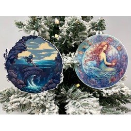 Mermaid Christmas Ornament 2 Piece Set