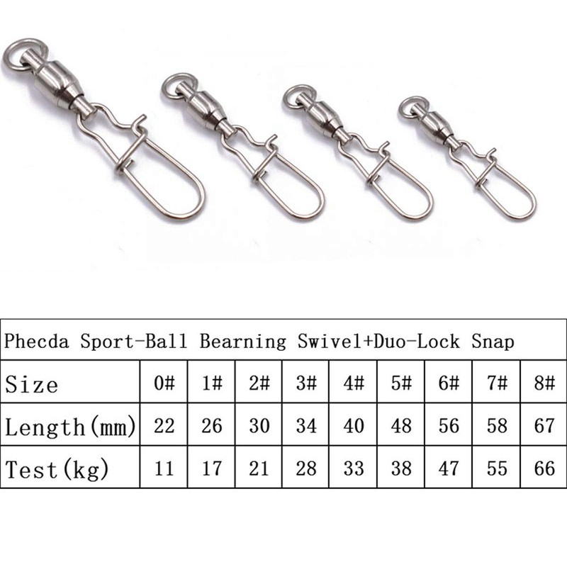 10/20 PCS Size 0#~8# High Strength Ball Bearing Swivel with