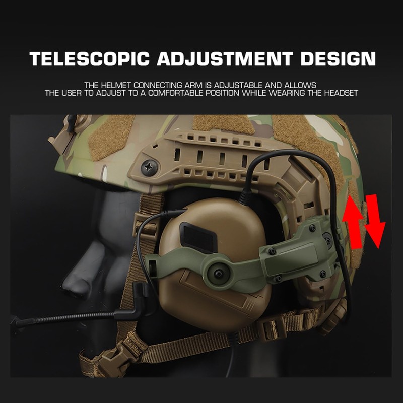 Fast Helmet ARC Rail Adapter Tactical Pickup Headset Suspension Headphone