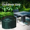 Fire Pit Cover Round Waterproof Fabric Outdoor Firepit Cover Heavy