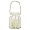 Deco 79 Glass Decorative Candle Lantern with Rope Handle, 8"