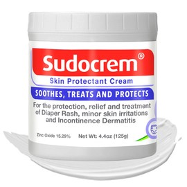 Sudocrem Diaper Rash Cream Soothes, Treats and Protects Baby's Skin, Triple Action Formula Helps Prevent Diaper Rash, 15.29% Zinc Oxide - 4.4oz (125g)