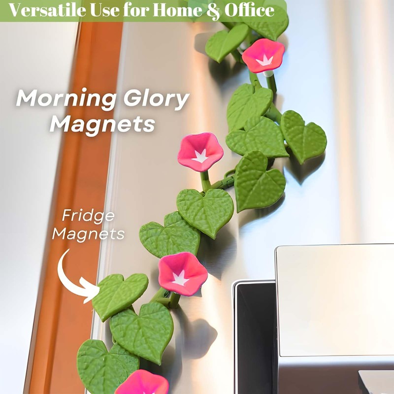 Morning Glory Refrigerator Magnets – 3D Printed Climbing Vine Plant,
