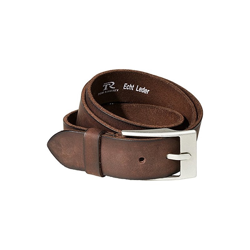 Tom Ramsey Men's Black or Brown Leather Belt for jeans