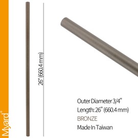 Classic Myard Hollow Round Aluminum Balusters for Deck Railing Porch (26" (25pk), Bronze)