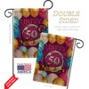 Breeze Decor Anniversary Happy 50th Burlap Garden House Flags Set