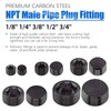 Glarks 20Pcs Carbon Steel 1/4'' NPT Male Pipe Plug Fitting