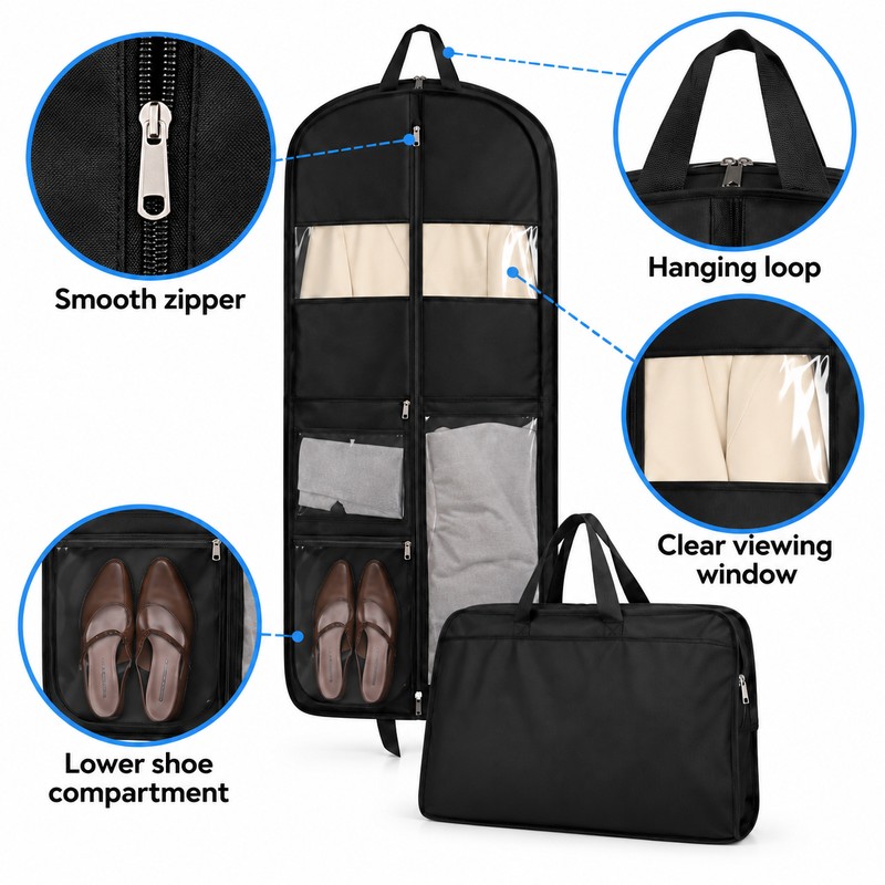 Reusable Hanging Garment Bags – Waterproof Dustproof Zippered Clothes Covers