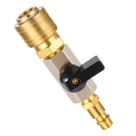 TIDEVAN Compressed Air Handle, Quick Coupling for Compressed Air, 1/4 Inch Compressed Air Distributor, Brass Distributor NW 7.2 Air Gearbox Air Filling Valve with Nozzle 7.2 NW Ball Valve Shut-off Valve