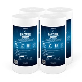 Ronaqua 10" x 4.5" Big Sediment Replacement Water Filter Cartridge, 5 Micron, NSF Certified, for Whole House, Compatible with RFC-BBSA, W15-PR, WFHD13001B, GXWH35F, HF45-10BLBK10PR and AP817, 4 Pack
