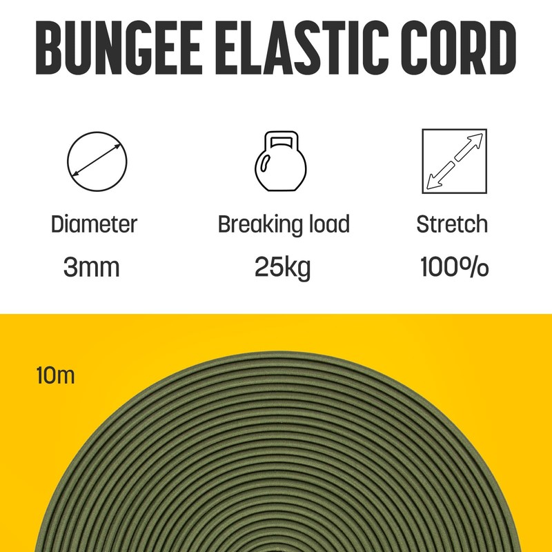 Kamu Synber Bungee Cord 3mm x 10m Elastic Shock Cord