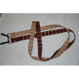 Unbranded WOMENS Mens Belt LOT 1.5" Wide SILVER EYELETS Grommets BROWN BEIGE Canvas XXL