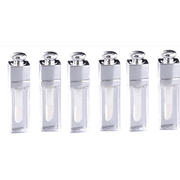 6 Pcs 3ml Empty Lip Gloss Tubes Containers Clear Refillable